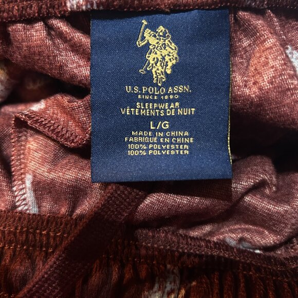 U.S. Polo Assn Blue Label Lounge Pants • Men’s L • Crushed Velvet Logo Sleepwear - Picture 4 of 5